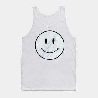 white and gray marble smiley face Tank Top